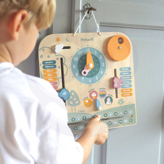 5-VIGA PolarB Drewniany Kalendarz i Zegar Montessori-5