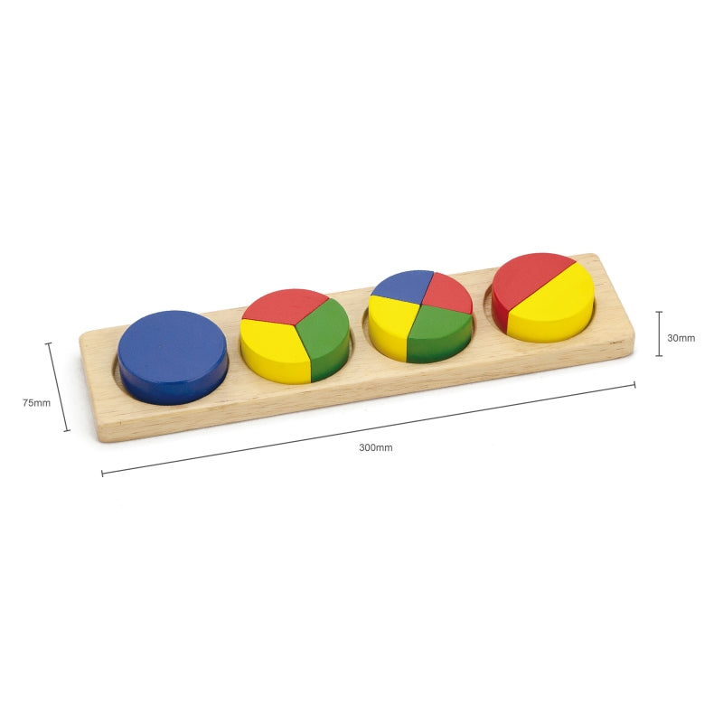 6-Drewniana Układanka Viga Klocki Matematyczne Ułamki 11 Elementów Montessori-6