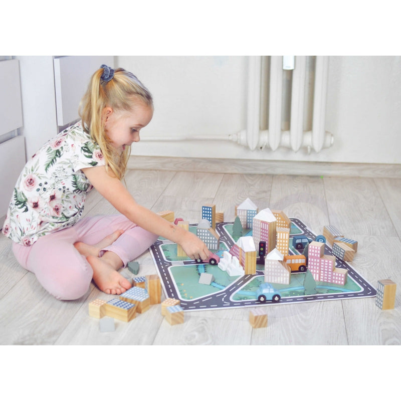 6-VIGA PolarB Drewniana Makieta z Klockami Miasto 56 el.-6