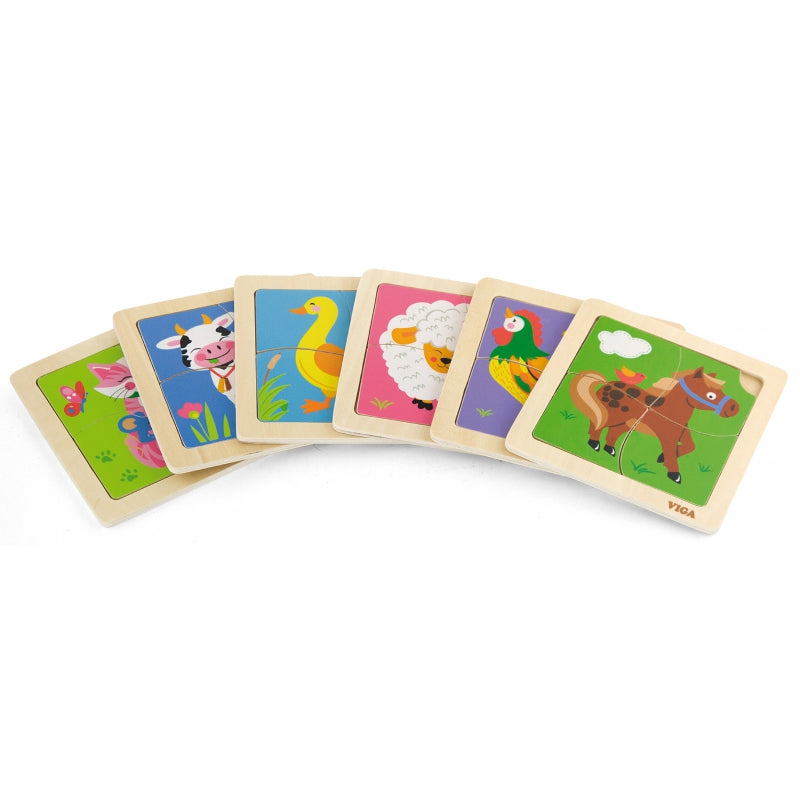 5-VIGA Poręczne Drewniane Puzzle Lew-5