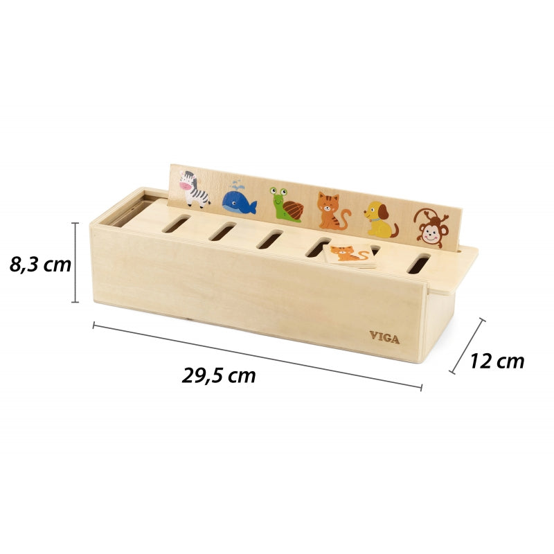 3-VIGA Drewniany Edukacyjny Sorter Gra Zwierzątka Owoce Warzywa Montessori-3