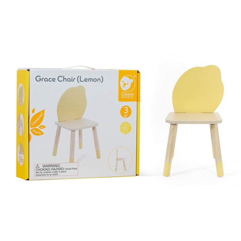 10-CLASSIC WORLD Pastelowe Krzesełko Grace dla Dzieci 3+ (Lemon)-10