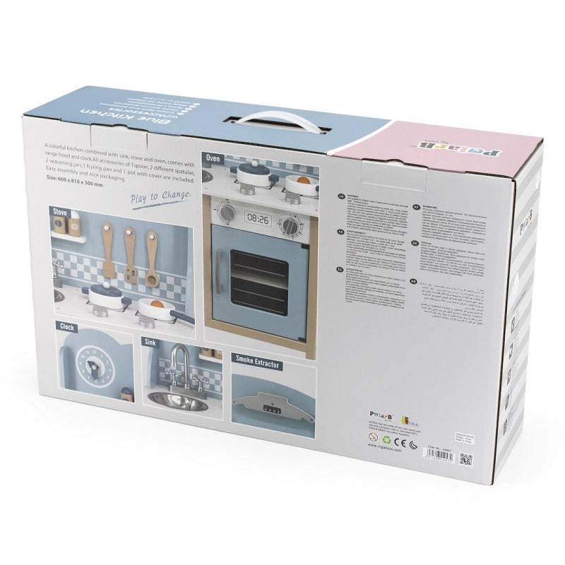 7-VIGA PolarB Drewniana Kuchnia z Akcesoriami Silver - Blue-7