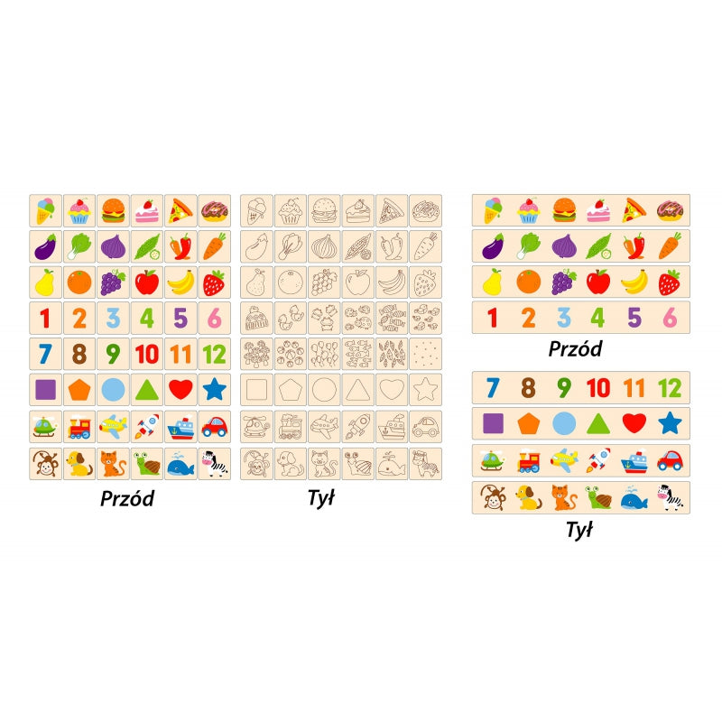 2-VIGA Drewniany Edukacyjny Sorter Gra Zwierzątka Owoce Warzywa Montessori-2