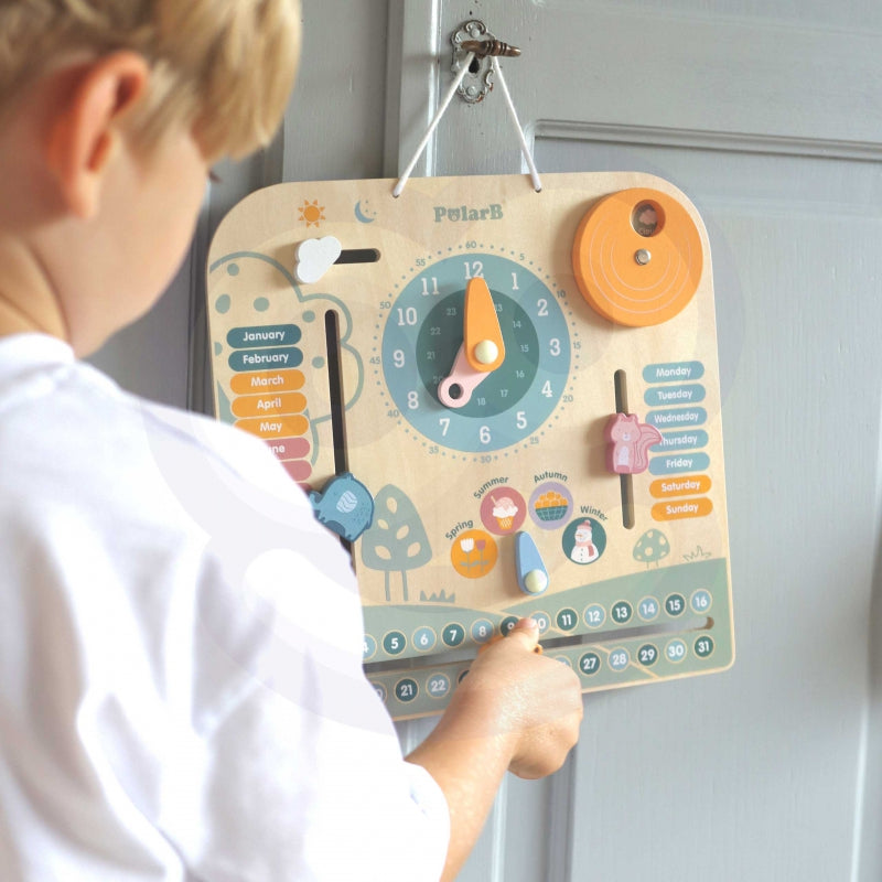 5-VIGA PolarB Drewniany Kalendarz i Zegar Montessori-5